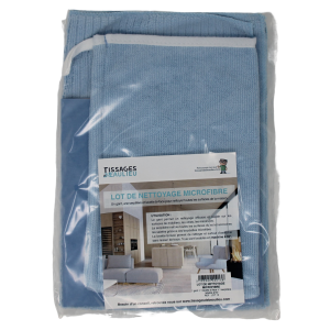 KIT NETTOYAGE MICROFIBRE LAVETTE+GANT+SERPILLIERE