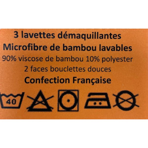 LOT DEMAQUILLANTS MICROFIBRE BAMBOU GRIS OCRE ECRUE LOT 3